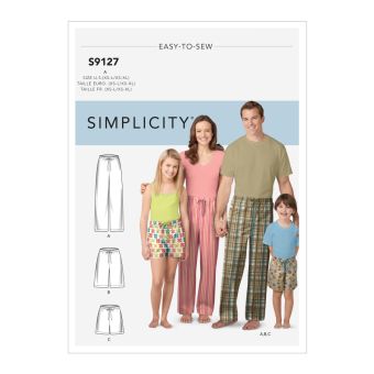 Patron Simplicity S9127 - Pyjama Toute La Famille Xs - L / Xs - Xl 