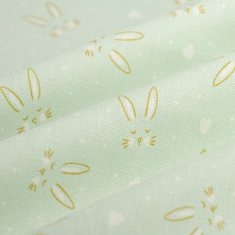 Tissu bachette lapinou vert d'eau