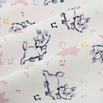 Tissu bachette licence Marie Aristochat blanc