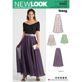 Patron New Look 6580 - jupe femme