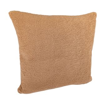 Housse de coussin sherpa camel 40x40cm