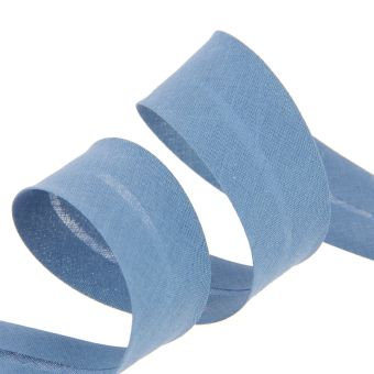 Biais replié 30 mm bleu 