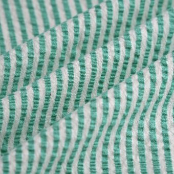 Tissu drap Seersucker vert 