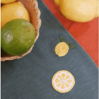 Kit broderie réparation - SOS petit trou fruit d'été - Green Bobine