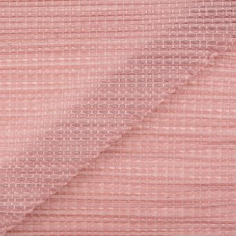 Tissu voile plissé relief rose