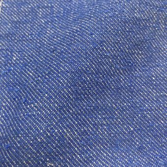 Toile denim polycoton bio recyclée bleu vif - Origine France