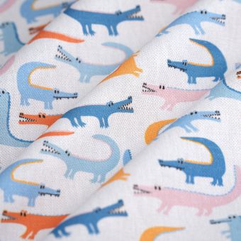 Tissu bachette crocodile multicolore