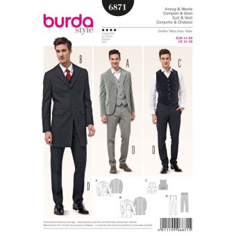 Patron burda 6871 costume complet et gilet
