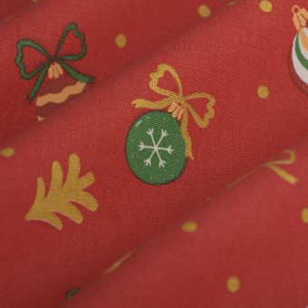 Tissu bachette de Noël noeud décoration rouge