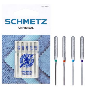 Aiguilles machine Schmetz universelles 70 à 100 - blister de 5