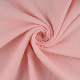 Tissu double gaze Gaby rose perle