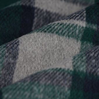 Tissu jacquard plaid carreaux bleu vert 