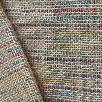 Tissu jute fils multico