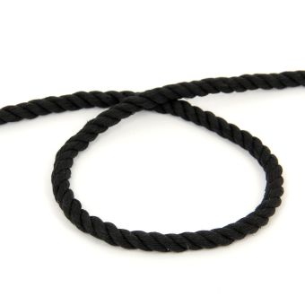 Cordon coton torsade noir 3mm