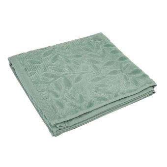 Serviette dévoré feuillage vert 50x100cm