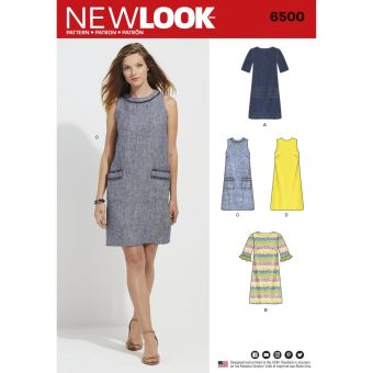 Patron New Look 6500 - robe droite femme