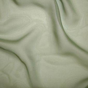 Tissu mousseline légère soyeuse polyester uni vert clair