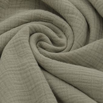 Tissu Double gaze coton Gaby vert tilleul