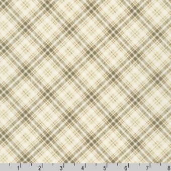 Tissu coton tartan beige