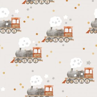 Tissu Impermeable Train Étoiles, coupon 1m x laize (155cm)