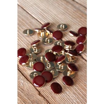 Lot de 5 boutons chic bordeaux 15 mm