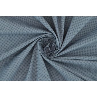 Coupon 300x152cm Popeline pur coton couleur jean à pois bleus