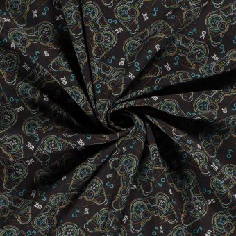 Tissu softshell kid noir manette jeux vidéo