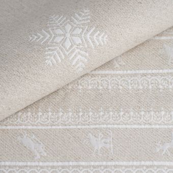 Tissu piqué coton lin beige