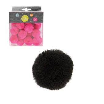 Lot de 25 petits pompons 3cm Noir