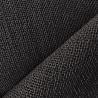 Toile jute colorée unie noire