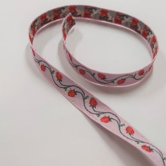 Galon fraise 13 mm rose