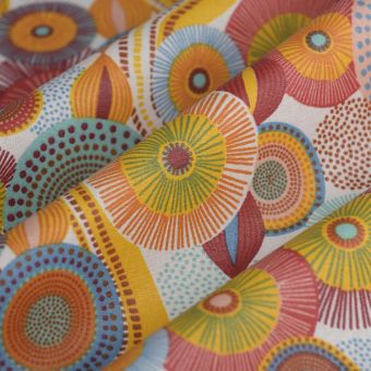 Tissu cretonne enduite boubi blanc