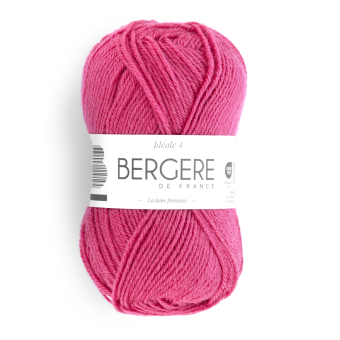 Pelote de fil à tricoter Idéal 4 magenta - Bergère de France
