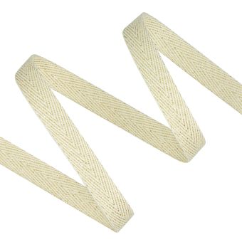 Ruban Sergé Lurex 10 mm écru or