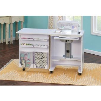 Table de couture : "Compact" : blanc : 60x49.5x76 cm