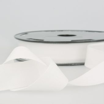 Ruban chevrons coton épais 20mm blanc