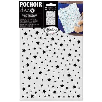 Pochoir décoration imprimé étoiles 20x30cm