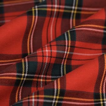 Tissu à carreaux rouge Clan