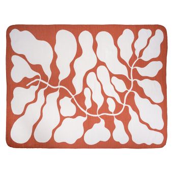 Plaid terracotta forme blanches 130x170cm