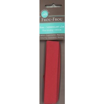 Biais thermocollant 20mmx2m uni rouge