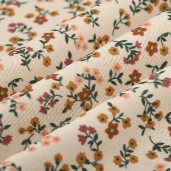 Tissu bachette fleurette jaune rose