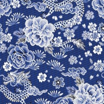 Tissu jacquard draco bleu