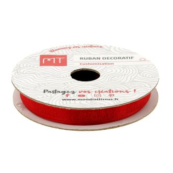Bobine ruban organza rouge 6 mm 