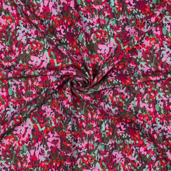 Tissu popeline viscose digitale Colourful Garden rose - Nerida Hansen