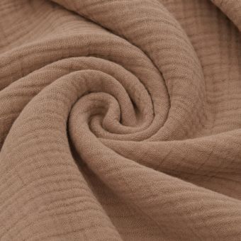 Tissu double gaze coton Gaby châtaigne