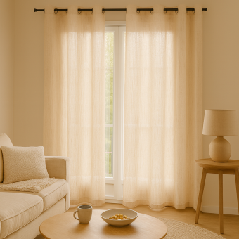 Voilage effet lin rayures Thailande 140x260cm