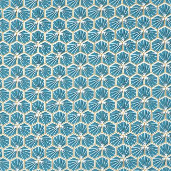 Cretonne riad losanges bleu canard 160cm