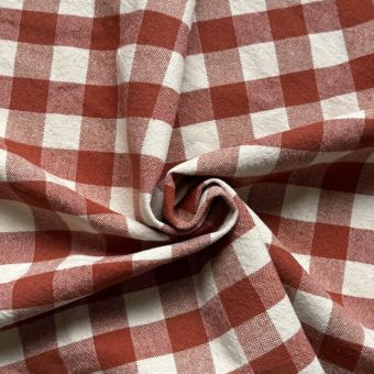 Tissé teint vichy Célestin terracotta