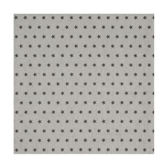 Coupon tissu 100% coton étoile 45x55cm gris