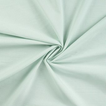 Tissu seersucker imprimé rayé vert et blanc